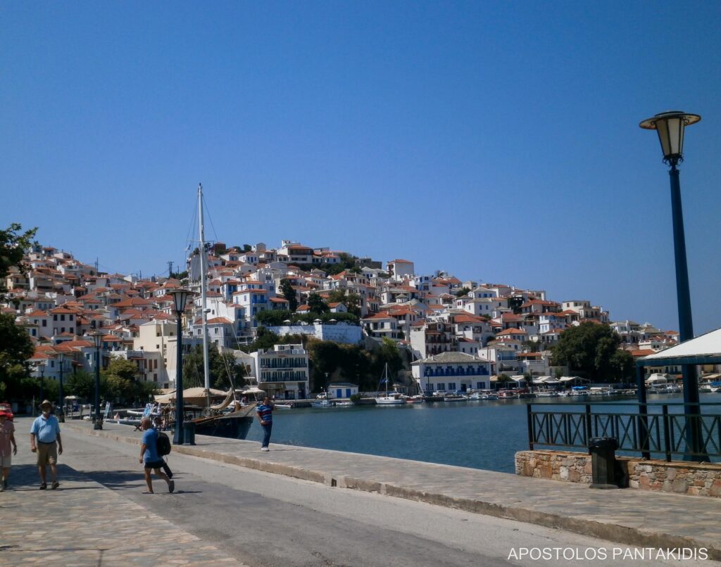 At the port of Skopelos